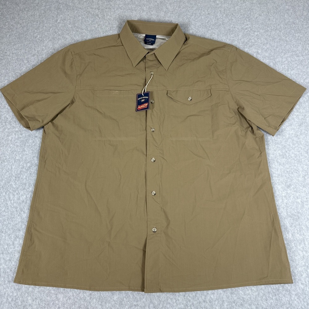 Bills Khakis Men's Short Sleeve Shirt Tan Size XXL Two Pockets NWT